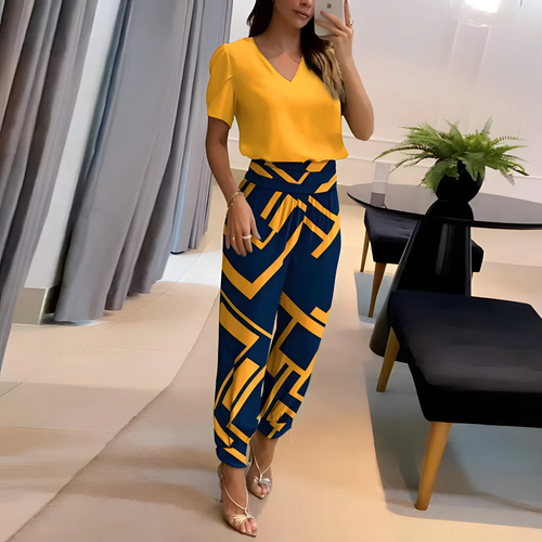 Drune | Elegantes Blusen- und Hosen-Set für Damen | Stilvolles und Bequemes Outfit