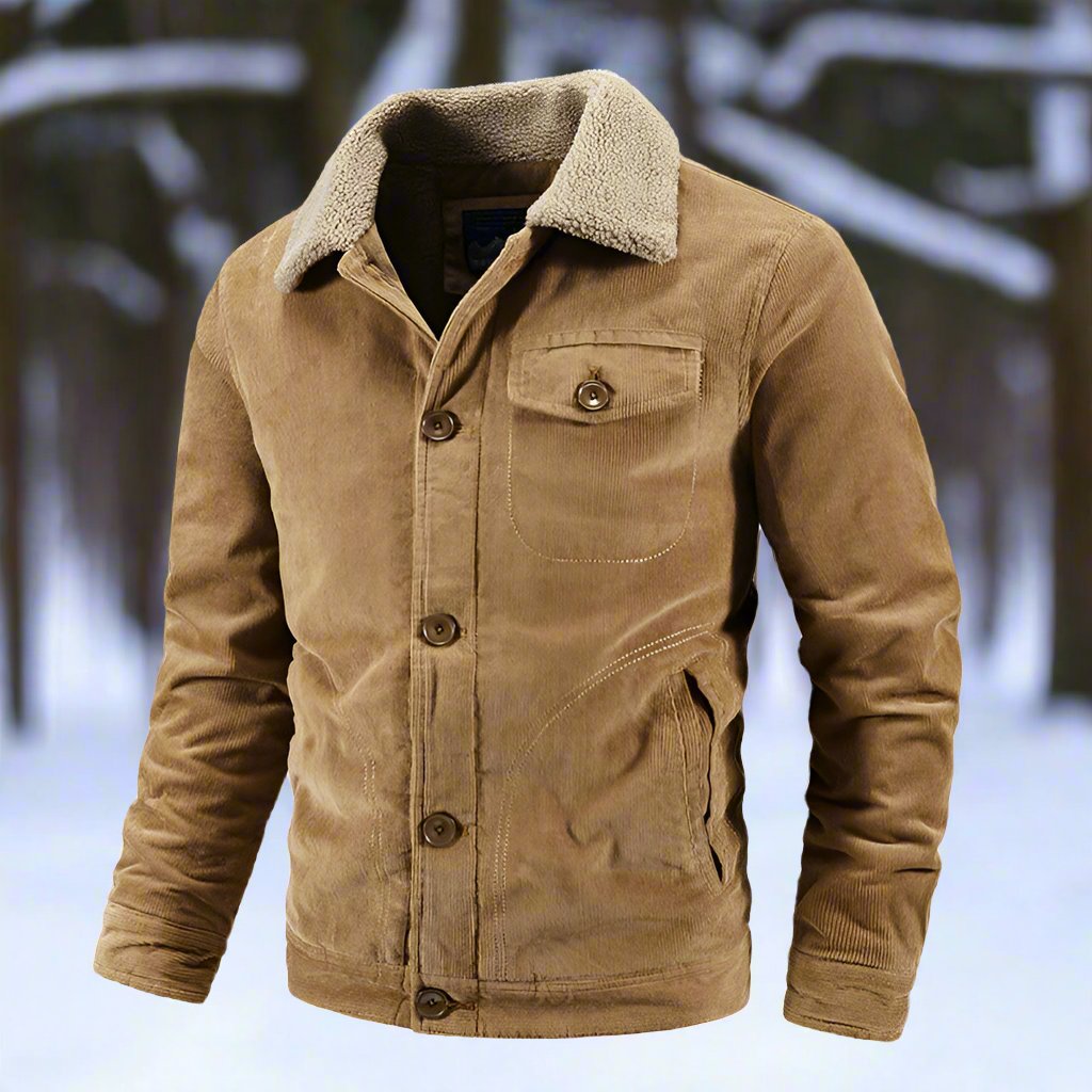 Drune | Corduroy Trucker Jacke Faux Shearling Kragenjacke