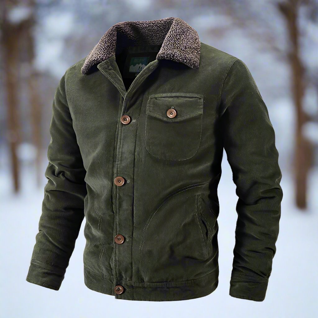 Drune | Corduroy Trucker Jacke Faux Shearling Kragenjacke