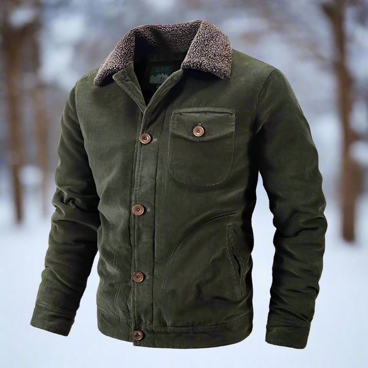 Drune | Corduroy Trucker Jacke Faux Shearling Kragenjacke