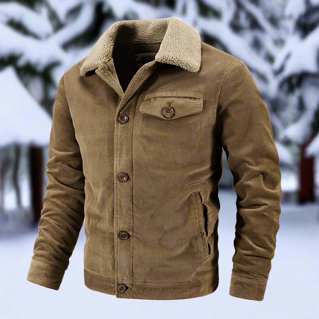 Drune | Corduroy Trucker Jacke Faux Shearling Kragenjacke