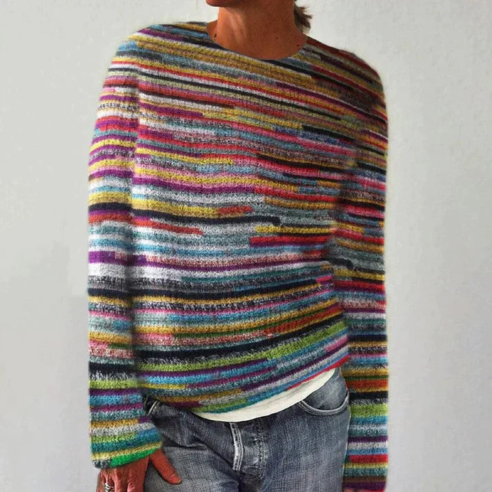 Drune | Einzigartiger Gestreifter Langarmpullover