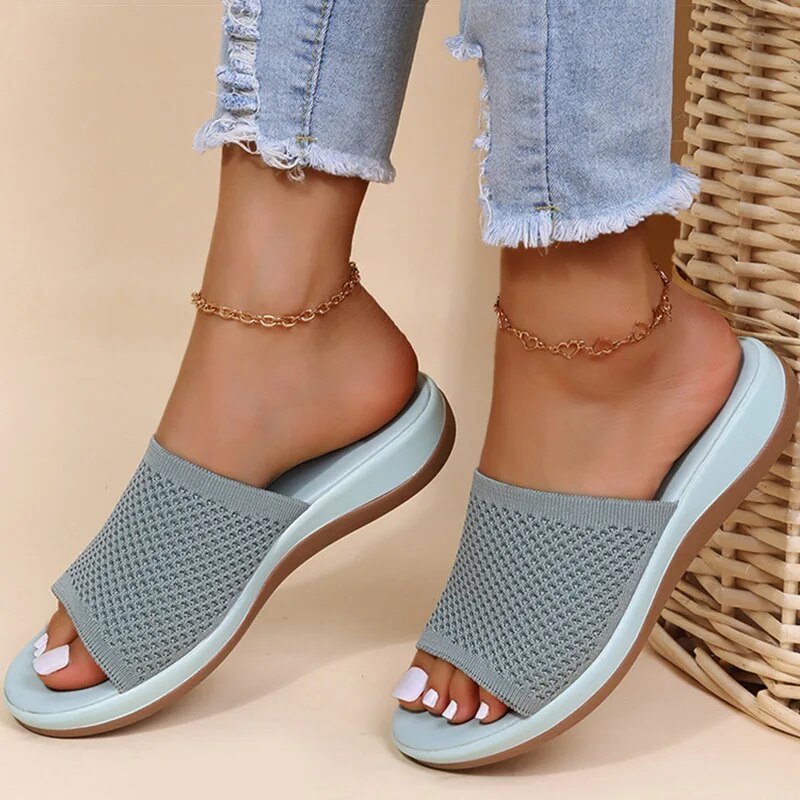 Drune | Atmungsaktive Mesh-Slip-On-Sandalen für Damen