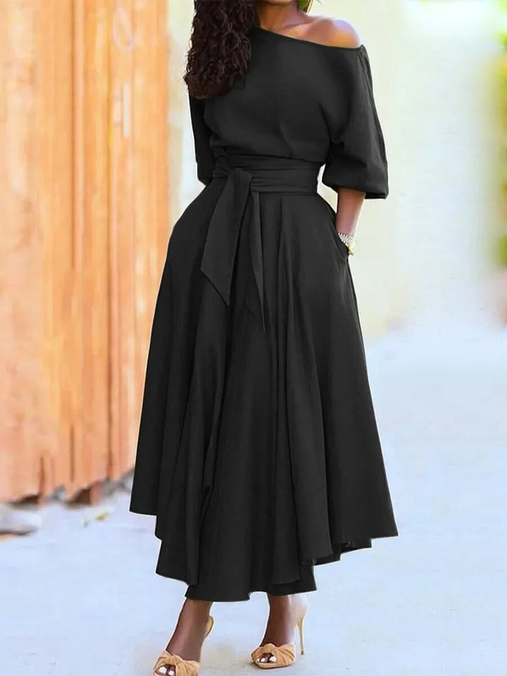 Drune - Kleid mit Schnürung und Laternenärmeln