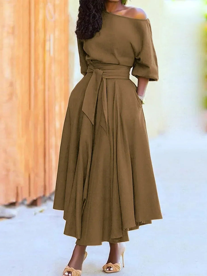 Drune - Kleid mit Schnürung und Laternenärmeln