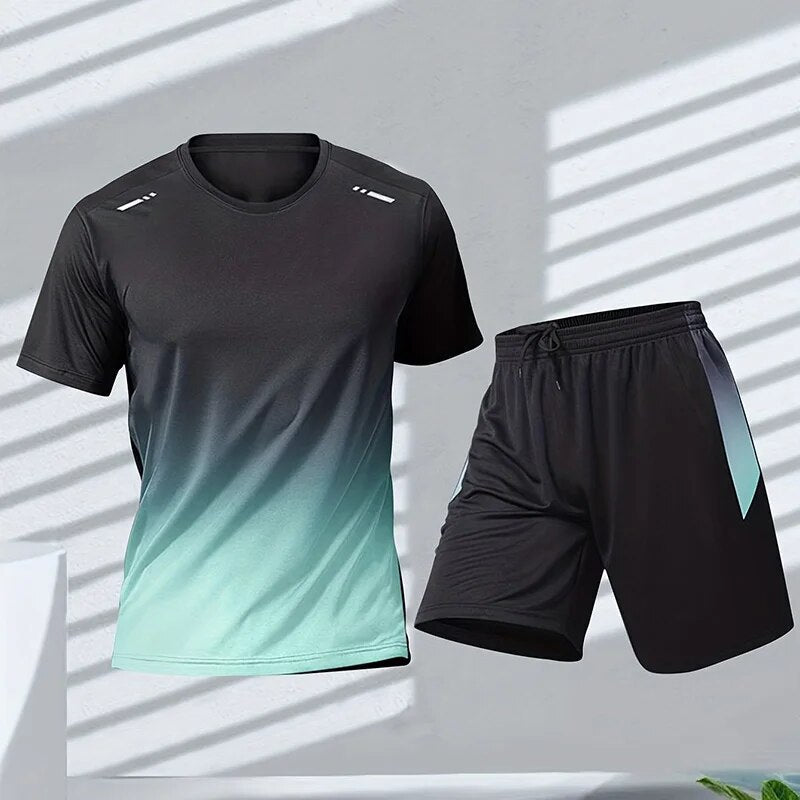 Sportbekleidungsset Zweiteilig Männer Farbverlauf