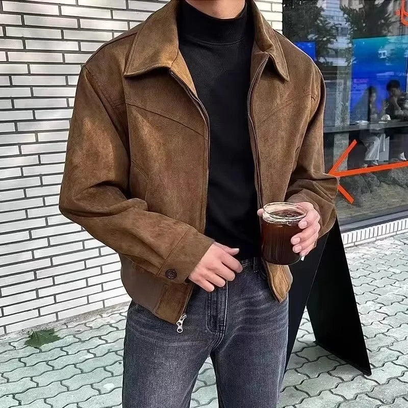 Drune | Vintage Jacke Herren mit Klassischem Kragen und Reißverschluss