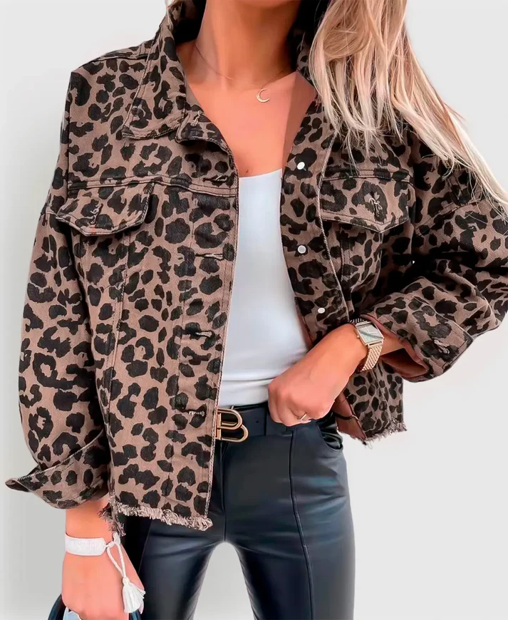 Drune | Damen Leopardenmuster Jacke