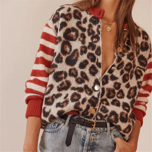 Drune | Leopard Strickcardigan