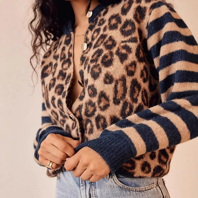 Drune | Leopard Strickcardigan