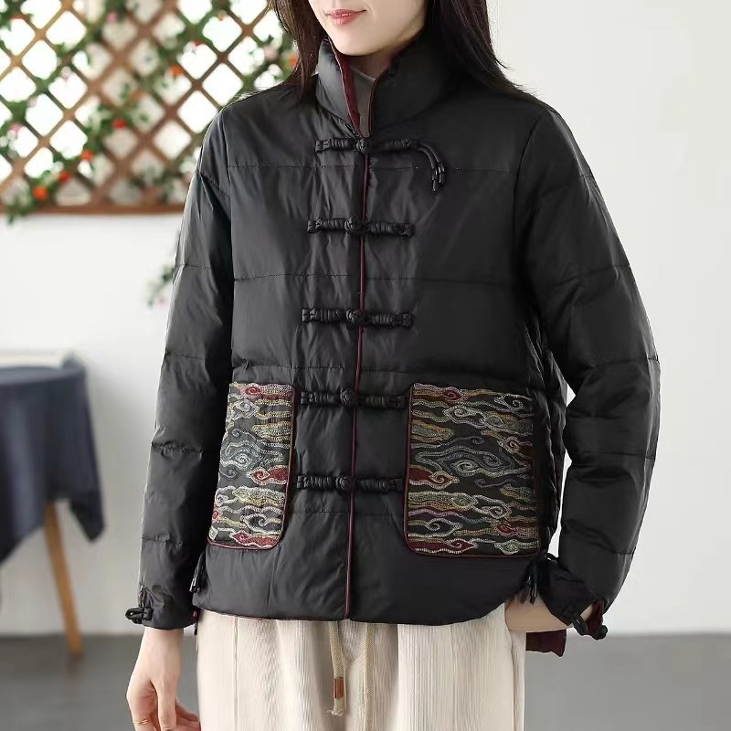 Drune | Damen Stehkragen Gefütterte Jacke Lockere Passform
