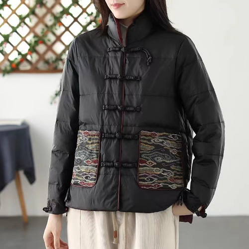 Drune | Damen Stehkragen Gefütterte Jacke Lockere Passform