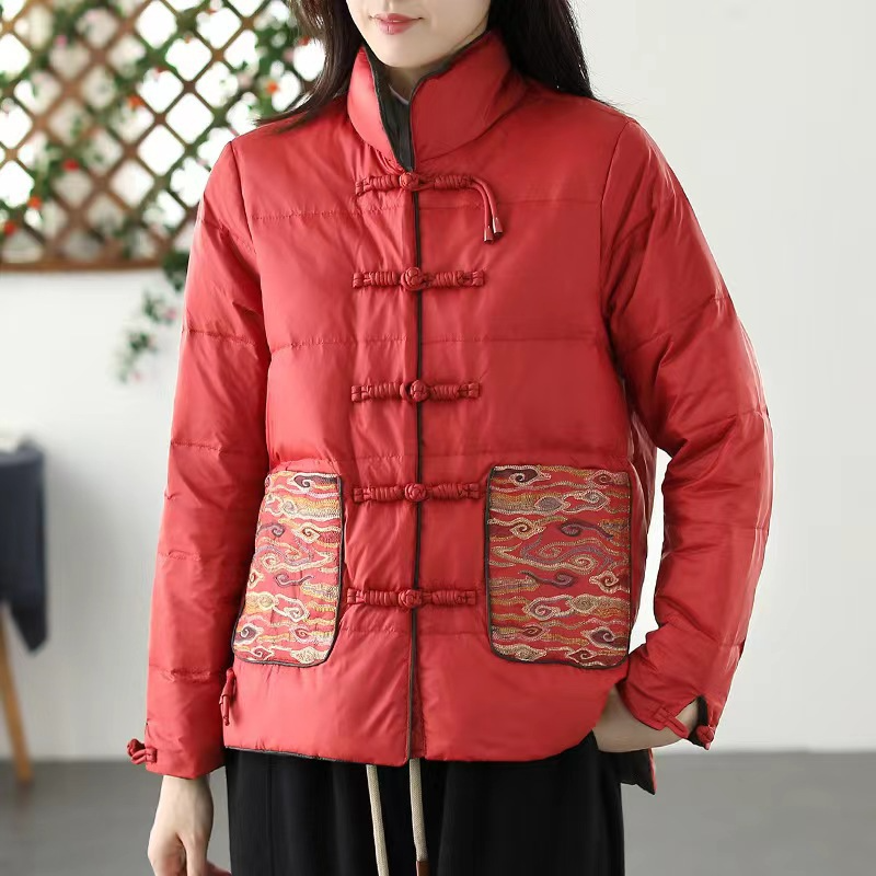 Drune | Damen Stehkragen Gefütterte Jacke Lockere Passform