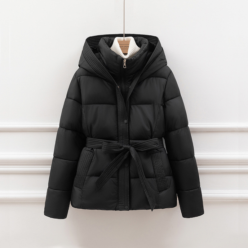 Drune | Steppjacke - Slim Fit - Kapuze - Bindegürtel - Seitentaschen