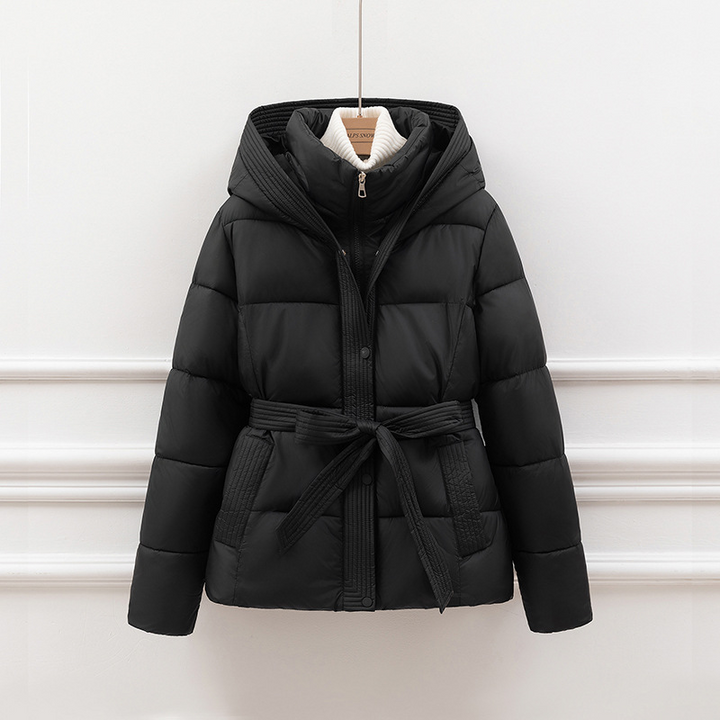 Drune | Steppjacke - Slim Fit - Kapuze - Bindegürtel - Seitentaschen