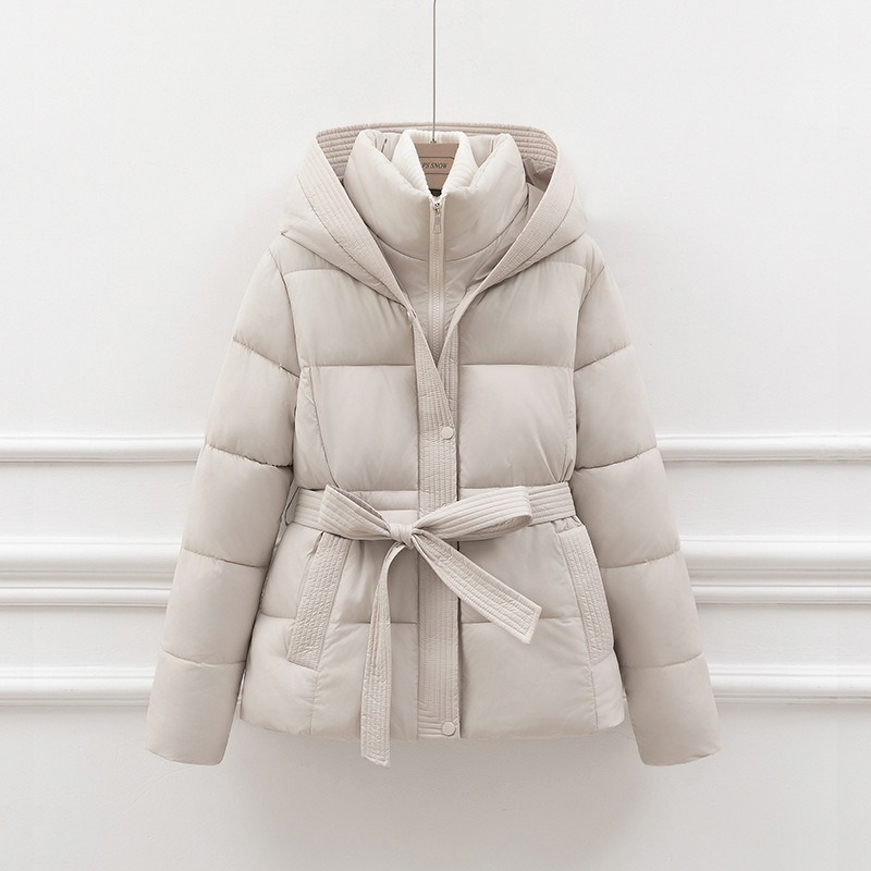 Drune | Steppjacke - Slim Fit - Kapuze - Bindegürtel - Seitentaschen