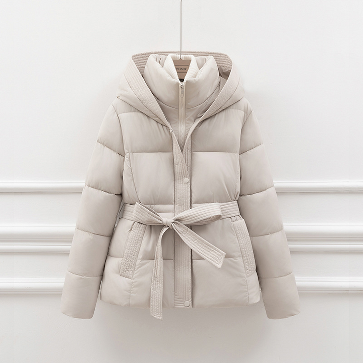 Drune | Steppjacke - Slim Fit - Kapuze - Bindegürtel - Seitentaschen