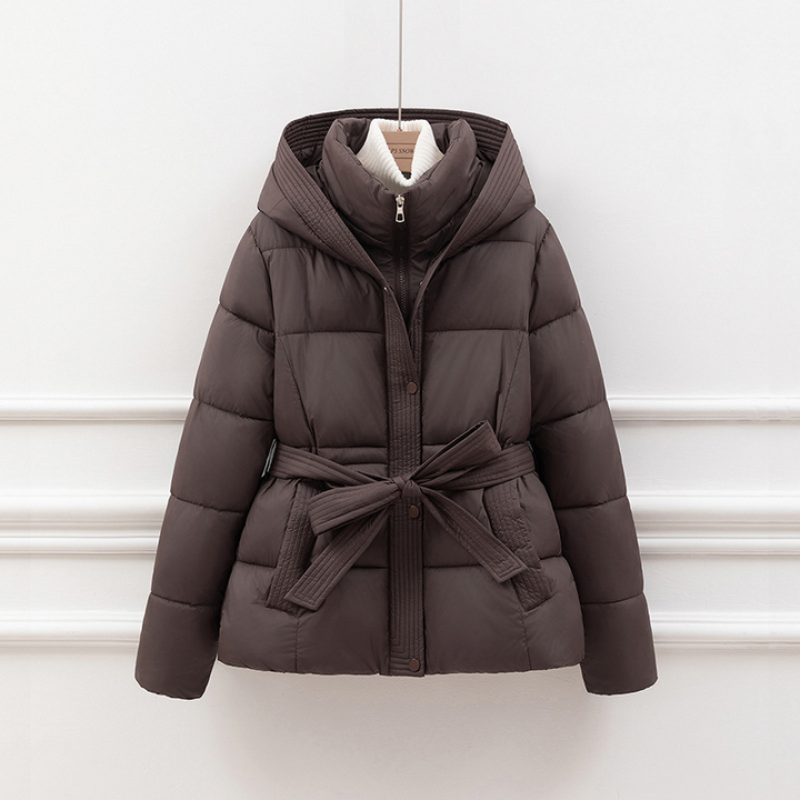 Drune | Steppjacke - Slim Fit - Kapuze - Bindegürtel - Seitentaschen