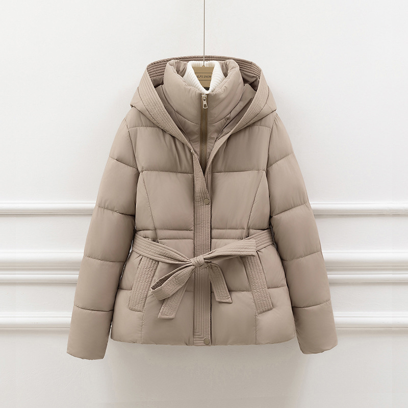 Drune | Steppjacke - Slim Fit - Kapuze - Bindegürtel - Seitentaschen