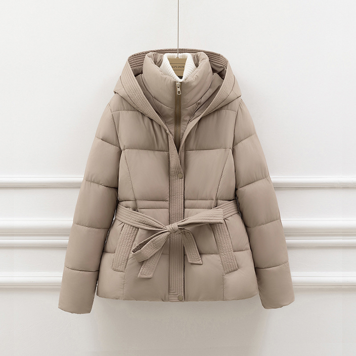 Drune | Steppjacke - Slim Fit - Kapuze - Bindegürtel - Seitentaschen