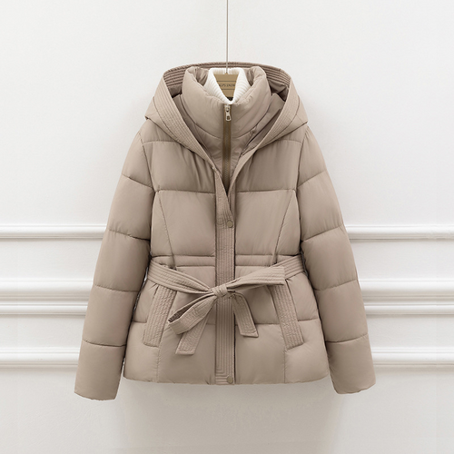 Drune | Steppjacke - Slim Fit - Kapuze - Bindegürtel - Seitentaschen
