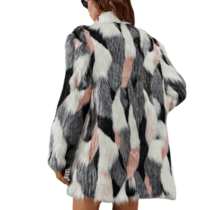 Drune | Kunstfellmantel - Mehrfarbiges Patchwork - Schicke & Warme Winterjacke