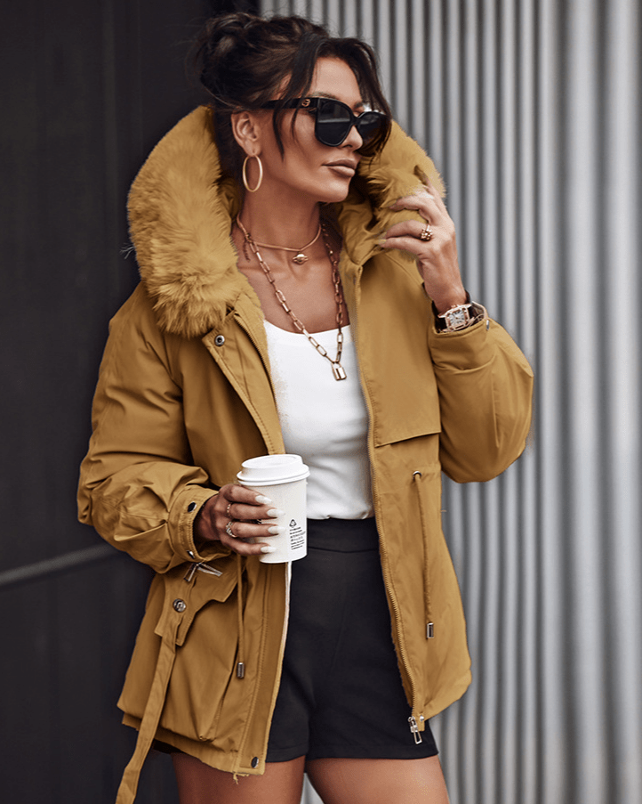 Drune | Fellbesetzte Winterjacke - Kurze Parka - Warm & Stilvoll