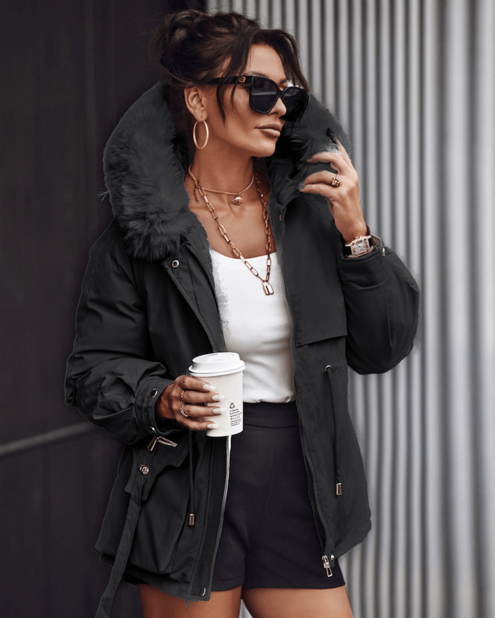 Drune | Fellbesetzte Winterjacke - Kurze Parka - Warm & Stilvoll