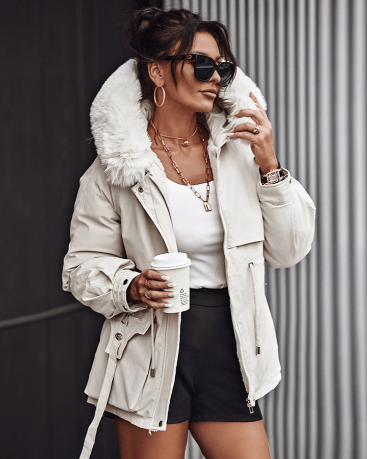 Drune | Fellbesetzte Winterjacke - Kurze Parka - Warm & Stilvoll