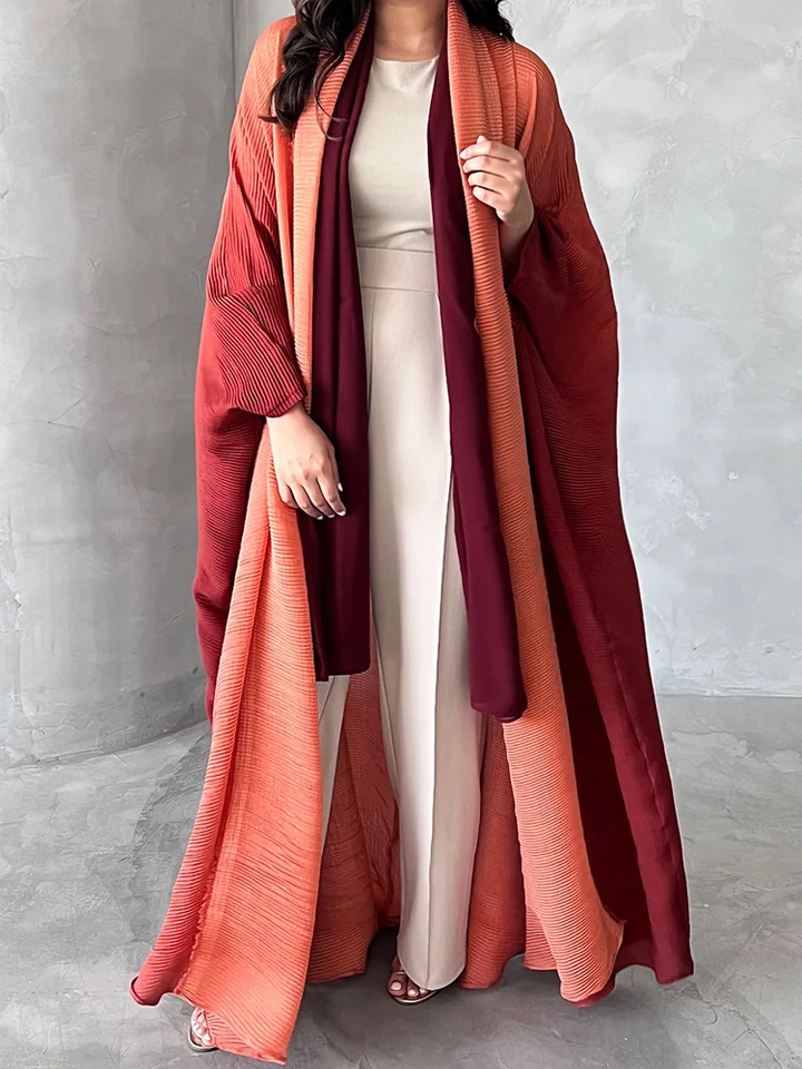 Drune | Trenchcoat - Oversized Fit - Gefaltete Textur - Schal-Kragen - Fledermausärmel - Vollständige Länge