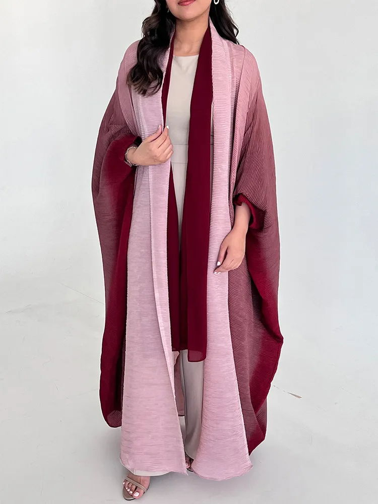 Drune | Trenchcoat - Oversized Fit - Gefaltete Textur - Schal-Kragen - Fledermausärmel - Vollständige Länge