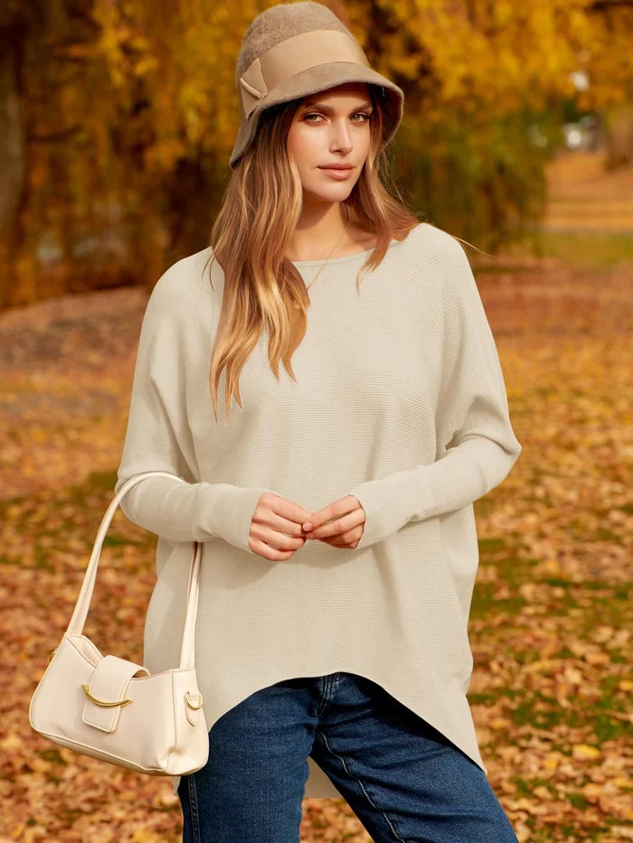 Drune | Sweatshirt - Oversized Fit - Weiches Strick-Wollgemisch - Langarm Hüftlanger Pullover