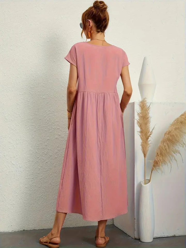 Drune | Raffinierte Leinen Sommerkleid mit Praktischen Taschen