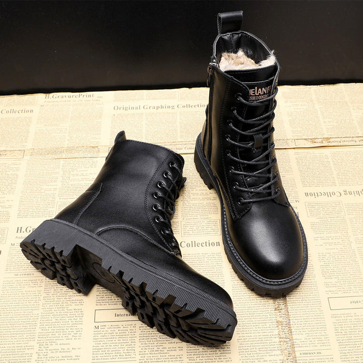 Drune | Schwarze Leder-Winterstiefel – Damenstiefel für kalte Tage