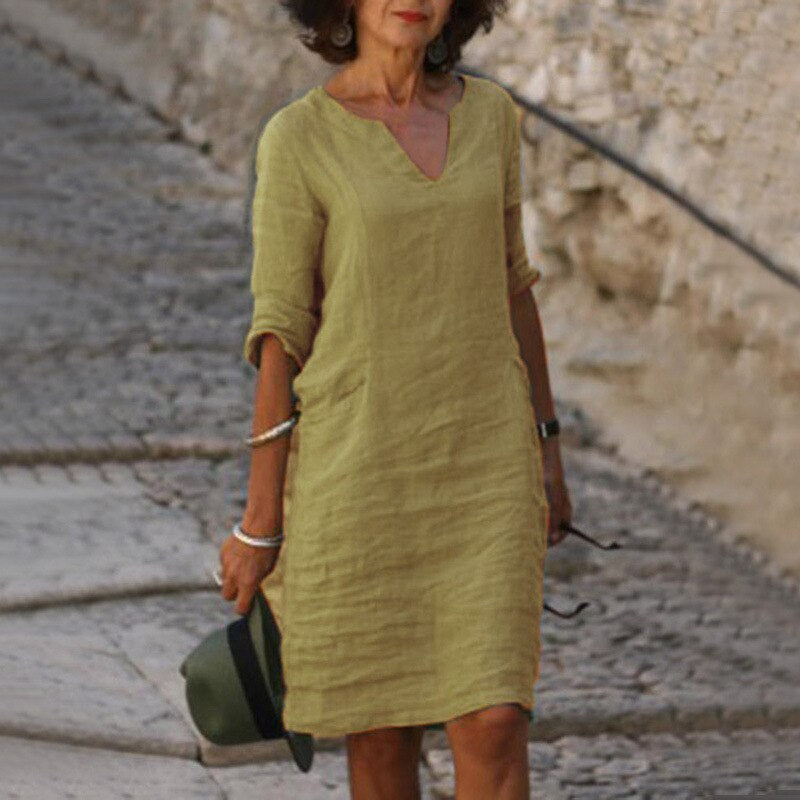 Drune | Midi Kleid - Stilvolles und Entspanntes Midikleid für Jeden Tag