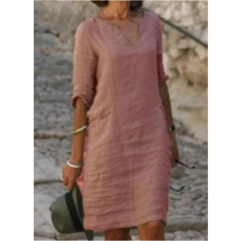 Drune | Midi Kleid - Stilvolles und Entspanntes Midikleid für Jeden Tag