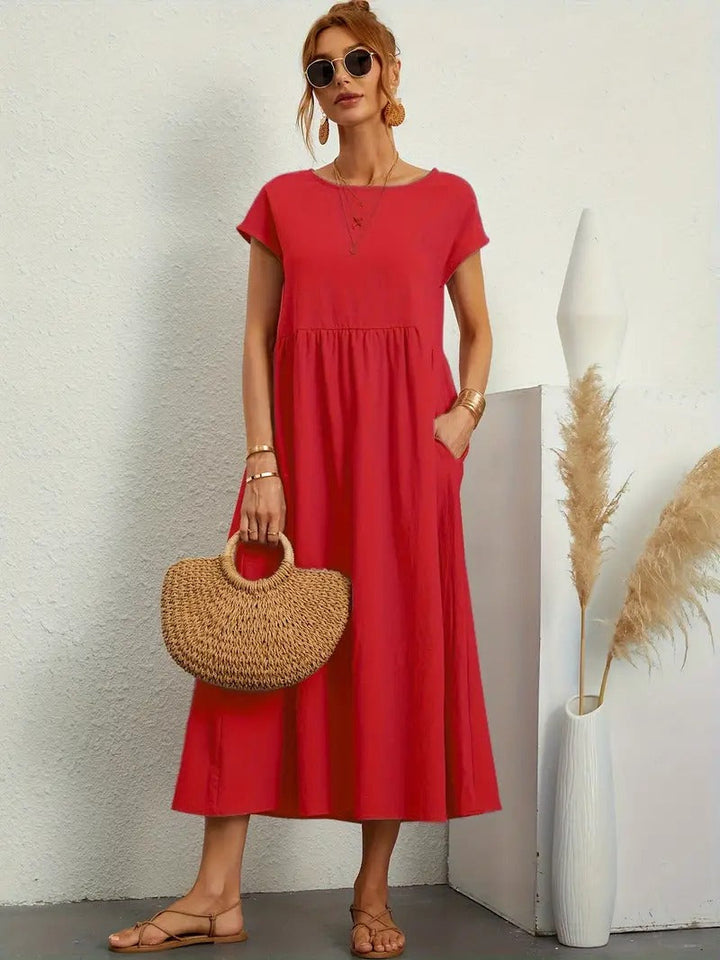 Drune | Raffinierte Leinen Sommerkleid mit Praktischen Taschen