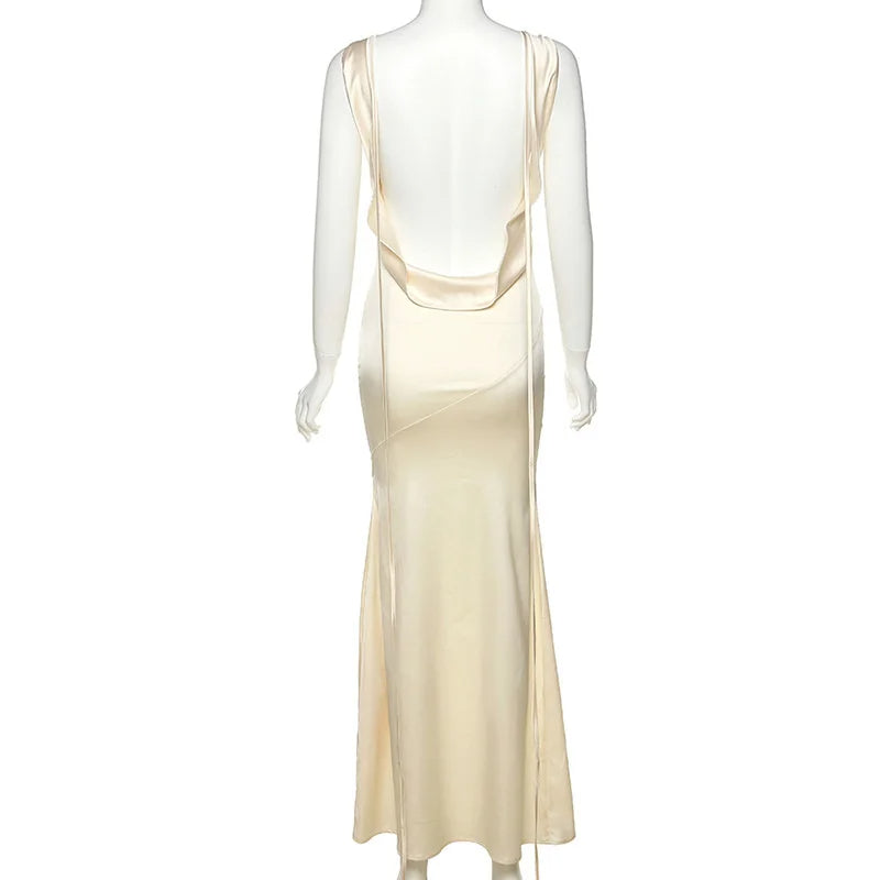 Drune | Elegantes Kleid mit Wasserfallausschnitt im Meerjungfrauenstil