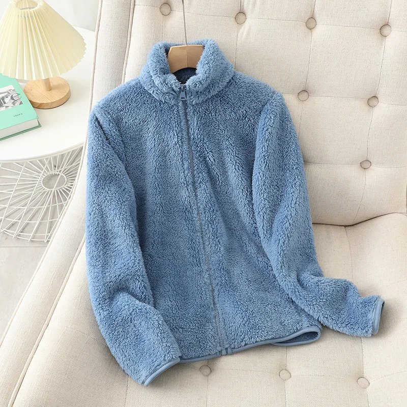 Drune | Damen Fleecejacke – Plüschkorall-Fleece – Lockere Passform – Wendbar – Hoher Kragen Reißverschluss