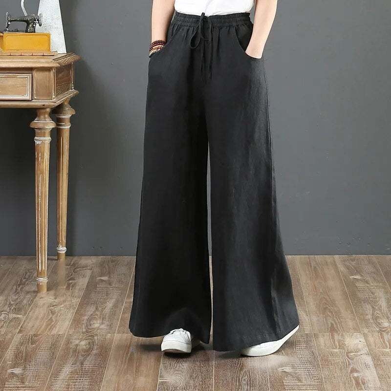 Drune | Vielseitige Leinenhose für Damen in großen Größen