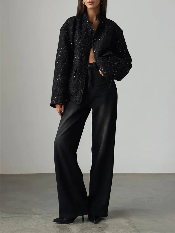 Drune - Damen Pailletten-Tweed-Jacke für einen glamourösen Touch