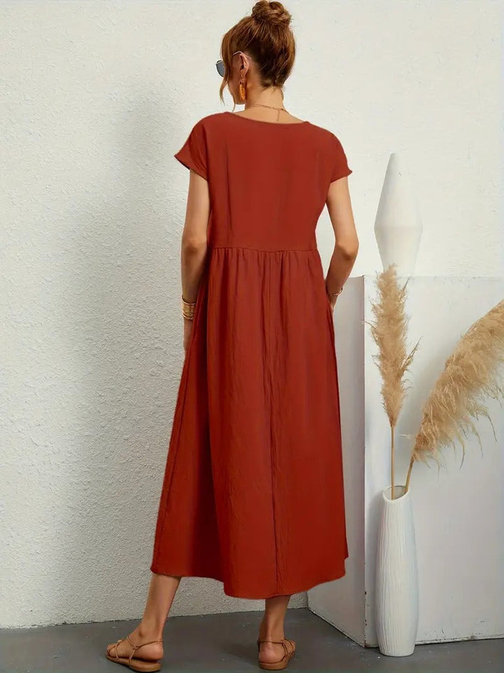 Drune | Raffinierte Leinen Sommerkleid mit Praktischen Taschen