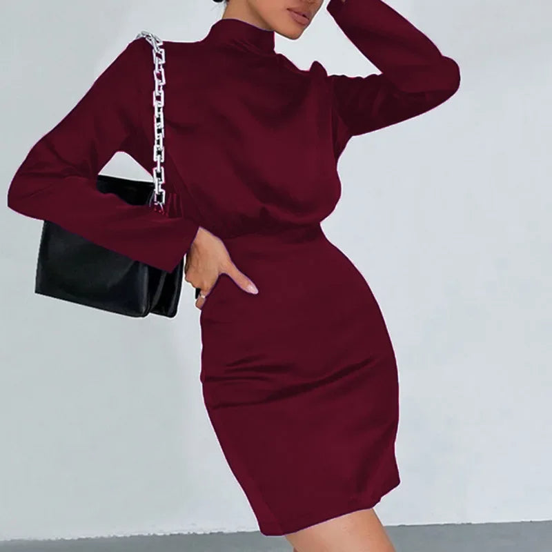 Drune | Elegantes Rollkragenkleid mit Raffung