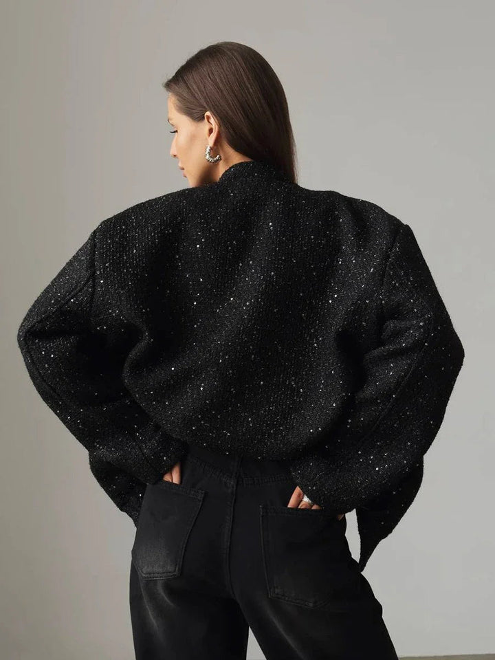Drune - Damen Pailletten-Tweed-Jacke für einen glamourösen Touch