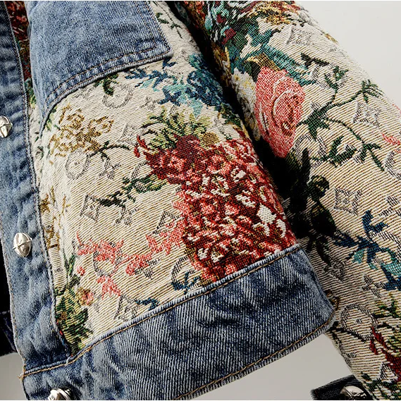 Drune | Jeansjacke mit Blumen