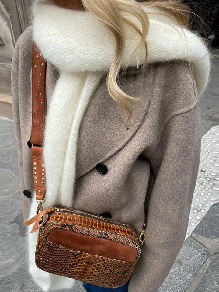 Drune | Breasted Wollmischung Mantel - Übergröße - Zeitlose Eleganz - Lässiger Chic
