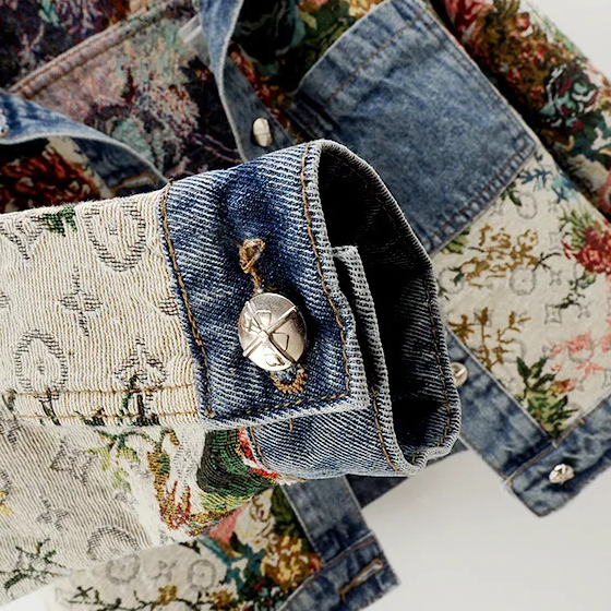 Drune | Jeansjacke mit Blumen