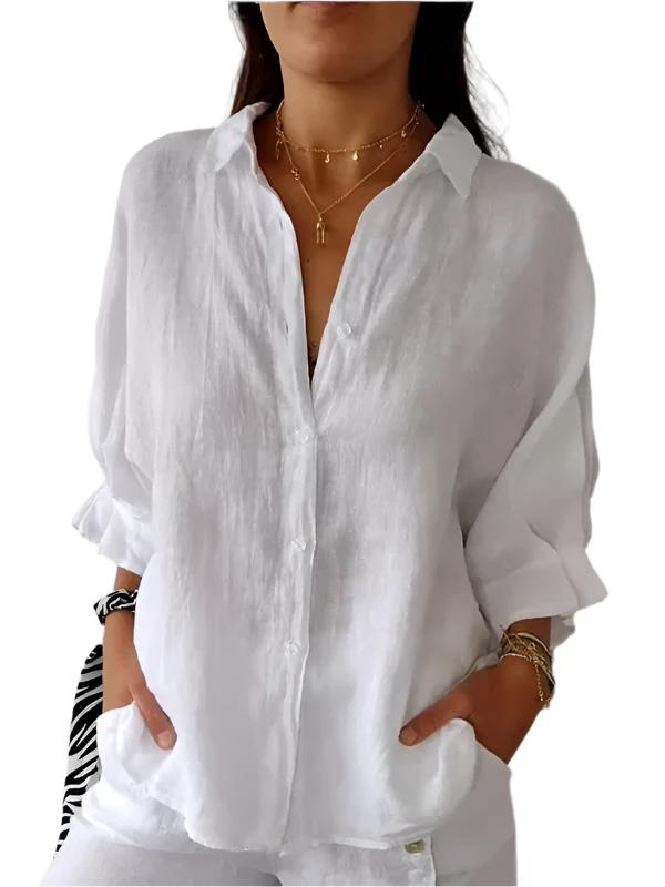 Drune | Damen Bluse Unifarben – Leicht & Sommerlich