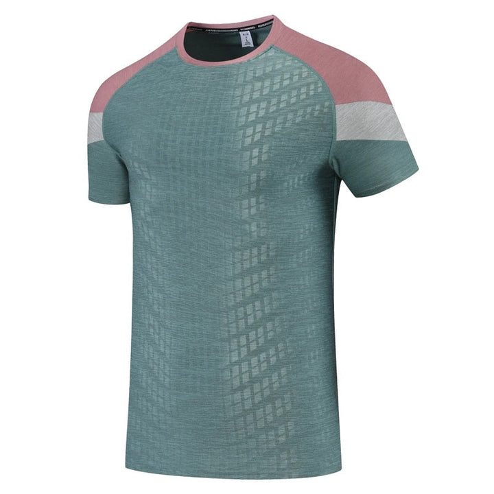 Drune | Bequemes Herren Sportshirt Mit Patchwork Detail