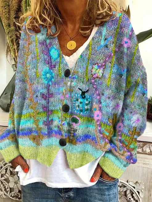 Drune | Bunte & Stilvolle Bedruckte Jacke mit Knöpfen